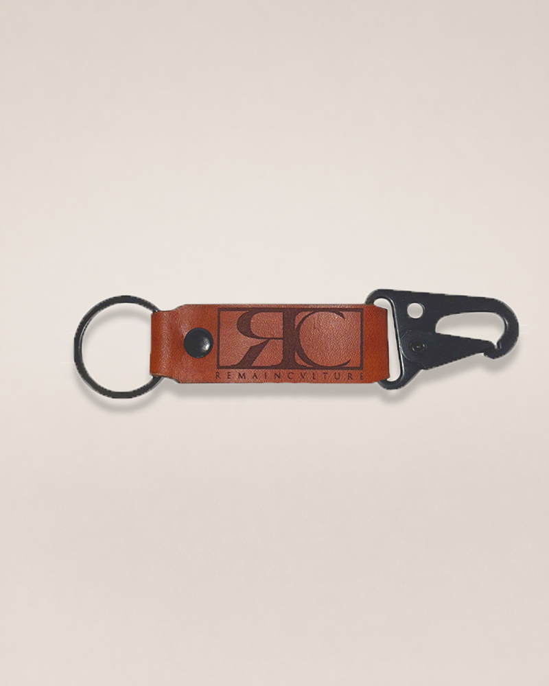 Embossed Leather Keychain